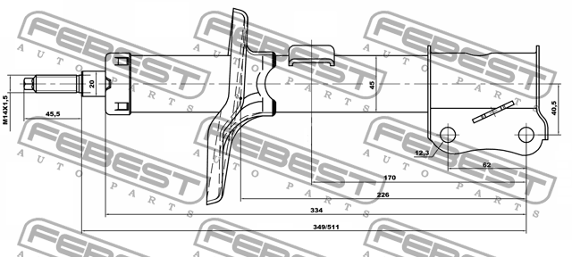 Амортизатор передн правый CHEVROLET AVEO 2012-2017 10666582FR 10666582FR FEBEST