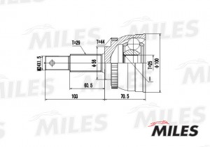 ШРУС наружный NISSAN X-TRAIL 2.0 00- (GKN 304821) GA20340 GA20340 MILES