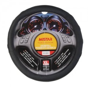 Оплетка руля (XL) 41-43см черная MISTAR MIS17STW33BKXL MISTAR