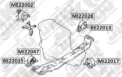 Опора двигателя правая NISSAN ALMERA CLASSIC MI22047 MI22047 JIKIU