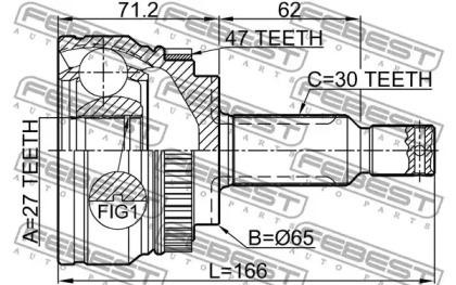 ШРУС наружный 27X65X30 KIA OPIRUS (GH) 2006-2011 2210-GHA47 2210-GHA47 FEBEST