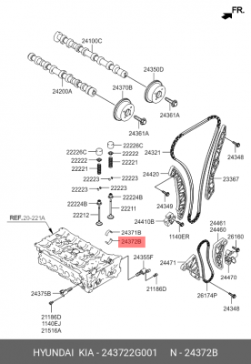 ПОДШИПНИК СКОЛЬЖЕНИЯ КОЛЕНВАЛА 24372-2G001 243722G001 HYUNDAI KIA