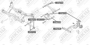 Сайлентблок задн подвески SUBARU FORESTER 07-, LEGACY B12-B14 98-, 03-, 09- BH27 BH27020 JIKIU