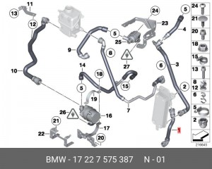 шланг 17227575387 17 22 7 575 387 BMW