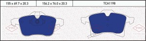 Колодки тормозные дисковые передние OPEL Astra/Corsa/Meriva/Zafira 01- TCA1198 TCA1198 TATSUMI
