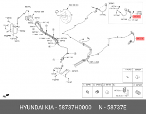 шланг тормозной! задний левый\ Hyundai 58737H0000 HYUNDAI