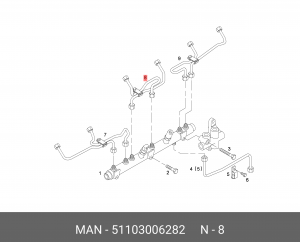 Топливная трубка 51103006282 MAN