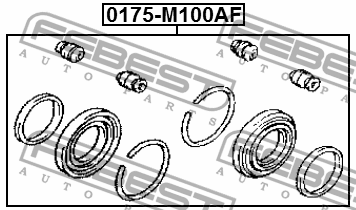 Ремкомплект передн суппорта TOYOTA DUET 1998-2004 0175-M100AF 0175-M100AF FEBEST