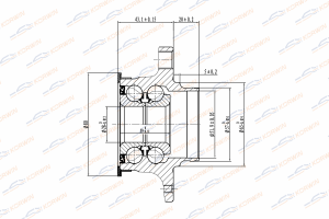 Ступица колеса KORWIN задняя c ABS SKODA RAPID 12 VWPOLO SEDAN 09 KWAH0033 KWAH0033 KORWIN
