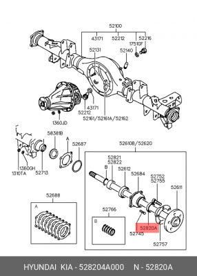 Сальник HYUNDAI Porter полуоси задней внешний (50х65х10) OE 528204A000 HYUNDAI KIA