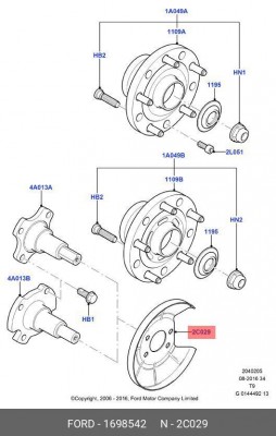 щиток тормозного диска!\ Ford Transit 1 698 542 FORD