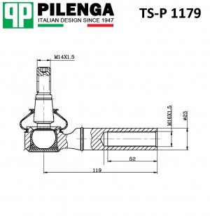 Наконечник рулевой тяги BOXER, DUCATO, JUMPER TS-P1179 TSP1179 PILENGA