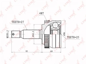 ШРУС наружный HYUNDAI Tucson (04-) (2.0) комплект (АБС) LYNX CO-3626A LYNXAUTO