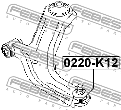 Опора шаровая NISSAN MICRA K12, NOTE 0220-K12 0220-K12 FEBEST