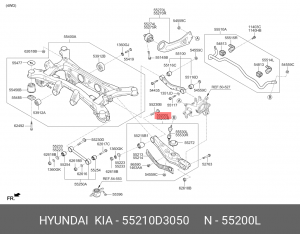 Рычаг подвески HYUNDAI Tucson (15-) KIA Sportage (16-) задней поперечный нижний  55210D3050 HYUNDAI KIA