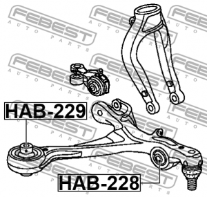 Сайлентблок передн рычага передний HONDA LEGEND 07-12 HAB-229 HAB-229 FEBEST