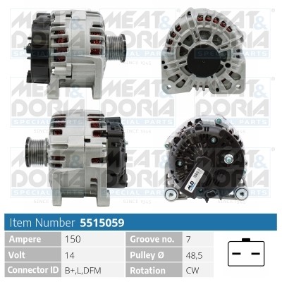 Генератор OPEL Vivaro (01-) MEAT&DORIA 5515059 MEAT DORIA