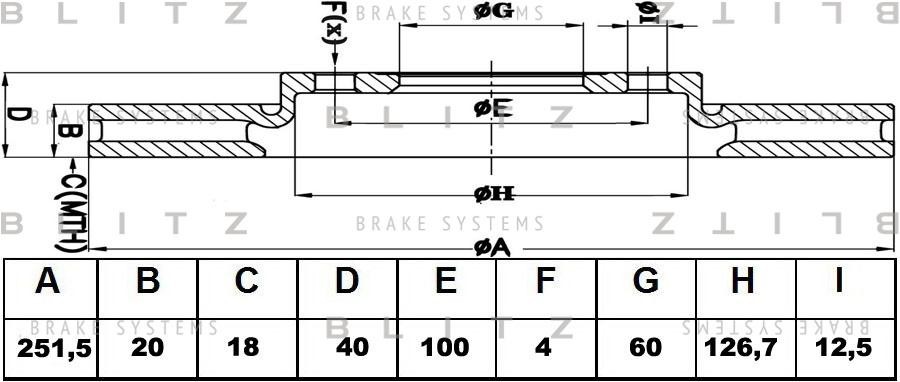 диск тормозной передний!\ Suzuki Swift 1.3/1.5/1.3D 05> BS0438 BLITZ