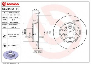 Диск тормозной 08.B413.11 08.B413.11 BREMBO