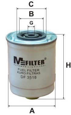 фильтр топливный!\Ford Transit D25N 2.5D/TD 94-00 DF3518 MFILTER AUTOMOTIVE FILTERS