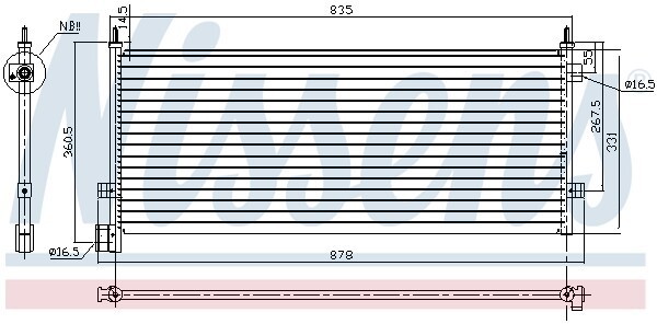 радиатор кондиционера! 835x331x16\VOLVO FH12/13/16/NH12 дв. D12/16/13 94582 NISSENS