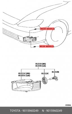 Крепеж - 9015960249 90159-60249 TOYOTA