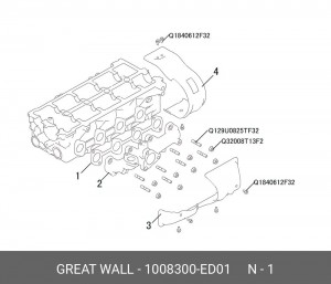 Прокладка коллектора HAVAL Wingle 7 выпускного OE 1008300-ED01 GREAT WALL