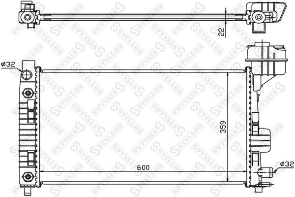 радиатор системы охлаждения!\ MB W168 1.4/1.6/1.9 97-04 10-25894-SX STELLOX