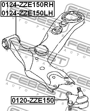 Рычаг левый TOYOTA COROLLA E18, AVENSIS T27 0124-ZZE150LH 0124-ZZE150LH FEBEST