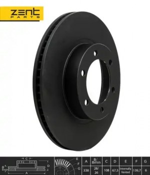 диск тормозной передний! Toyota Land Cruiser 4.0/3.0D-4D 03> Z06045 ZENTPARTS