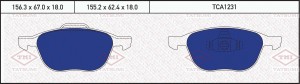 Колодки тормозные дисковые передние FORD Focus/C-Max 03-MAZDA 3 03-VOLVO S40 03- TCA1231 TATSUMI