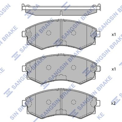 Колодки тормозные HYUNDAI Elantra, Lantra (91-) (1.8) передние (4шт.) SANGSIN SP1054F SANGSIN