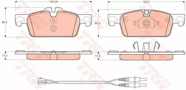 Колодки тормозные PEUGEOT 508 (10-) передние (4шт.) TRW GDB1929 TRW