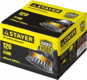 Кордщетка для УШМ "чашка" 120мм крученая сталь М14 STAYER 35128120 STAYER