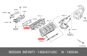 Шпилька коллектора 14064-31U0C 14064-31U0C NISSAN