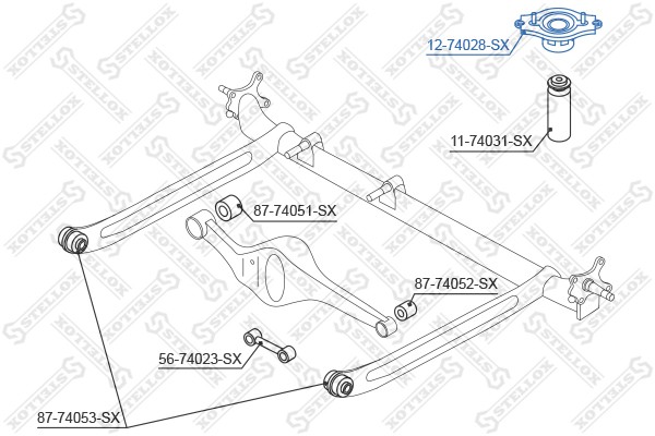 опора амортизатора заднего!\ Nissan Primera 1.6-2.0/2.0TD 96> 12-74028-SX STELLOX