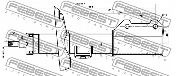 Амортизатор передн левый CHEVROLET CRUZE 2010-2017 10660580FL 10660580FL FEBEST