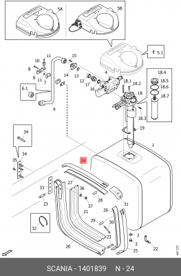 Хомут топливного бака L=683 1401839 SCANIA