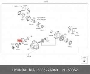 Сальник HYUNDAI HD170,250,270 редуктора заднего моста (70х142х12/36.8) OE 533527A060 HYUNDAI KIA