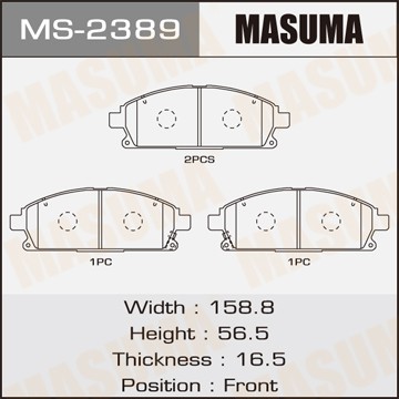 колодки дисковые передние!\ Nissan Patfinder/X-Trail 97>, Nissan Infiniti Q45 89 MS2389 MASUMA