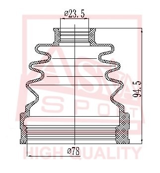 ПЫЛЬНИК ШРУС I/B 23,5X80X96 КОМПЛЕКТ [12] ASBTINJ10A ASBTINJ10A ASVA