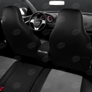 Авточехлы универсальные экокожа черно-серые комплект Recaro AVTOLIDER UREK31-0302 AVTO LIDER 1