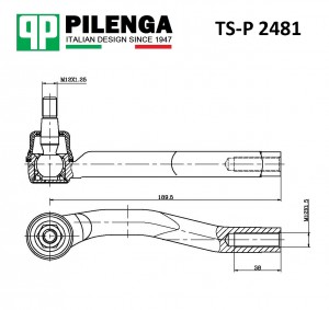 Рулевой наконечник правый Chevrolet Aveo (05-) TS-P2481 TSP2481 PILENGA
