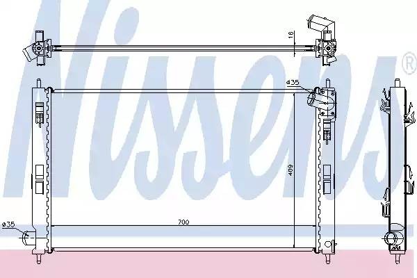 радиатор системы охлаждения!\ Mitsubishi Lancer 1.5-2.0i 16V/2.0DiD 07> 628952 NISSENS
