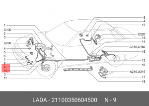 Скоба ВАЗ-2110 тормозных трубок АвтоВАЗ 21100-3506045-00 LADA VAZ
