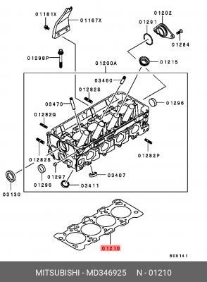 Прокладка головки блока MITSUBISHI MD346925 MD346925 MITSUBISHI