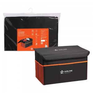 Органайзер большой в багажник, с крышкой, жест.корпус (50*31*30 см), черн./оранж AOBT08 AIRLINE