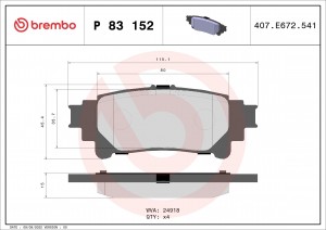 Колодки тормозные P83152 P83152 BREMBO
