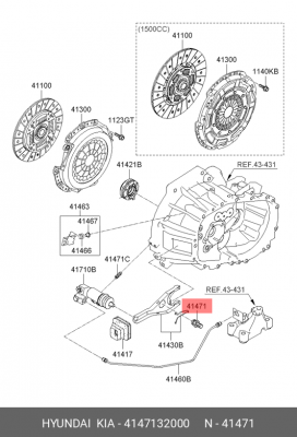 Опора HYUNDAI HD35,Getz (02-),Accent (99-) KIA Ceed (06-),Rio (05-) вилки сцепле 4147132000 HYUNDAI KIA