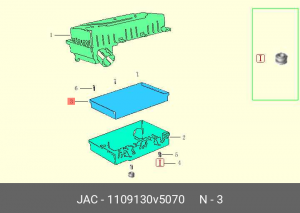 Фильтр воздушный МОСКВИЧ 3 JAC JS4,J7 OE 1109130V5070 JAC